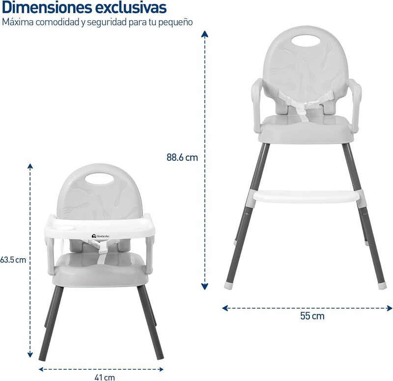 Silla para Beb&eacute; Ajustable Gris Periquera Bluela... image number null