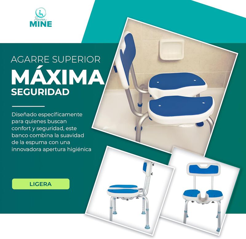 Banco Silla Para Ducha Con Apertura Higiénica K... image number null