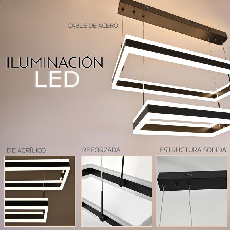 Candil De Led Suspendido 2 Rect&aacute;ngulos image number null