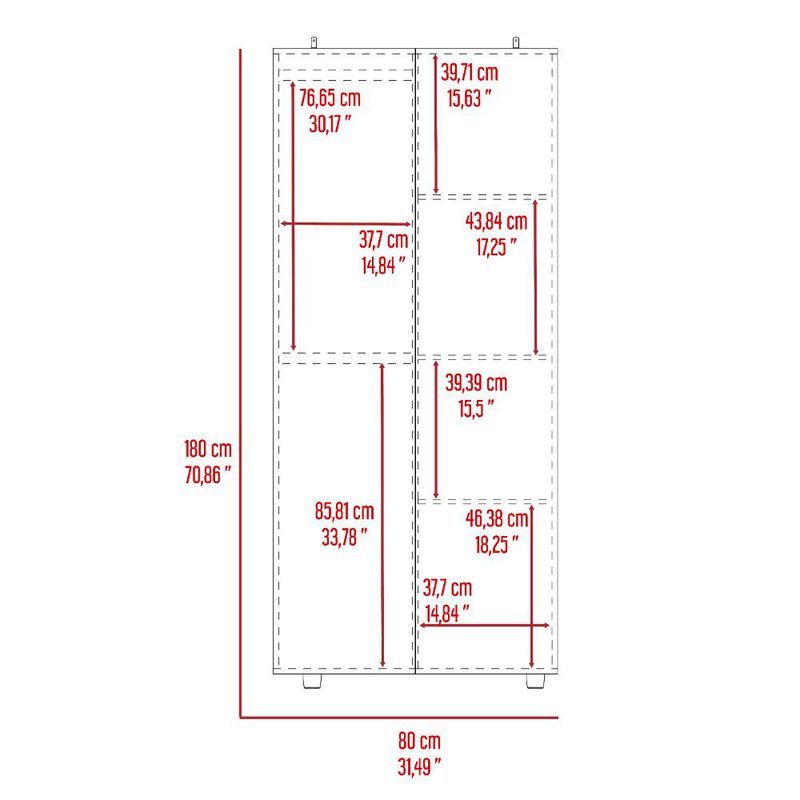 Closet Derek, Café Claro y Blanco, Dos Puertas ... image number null