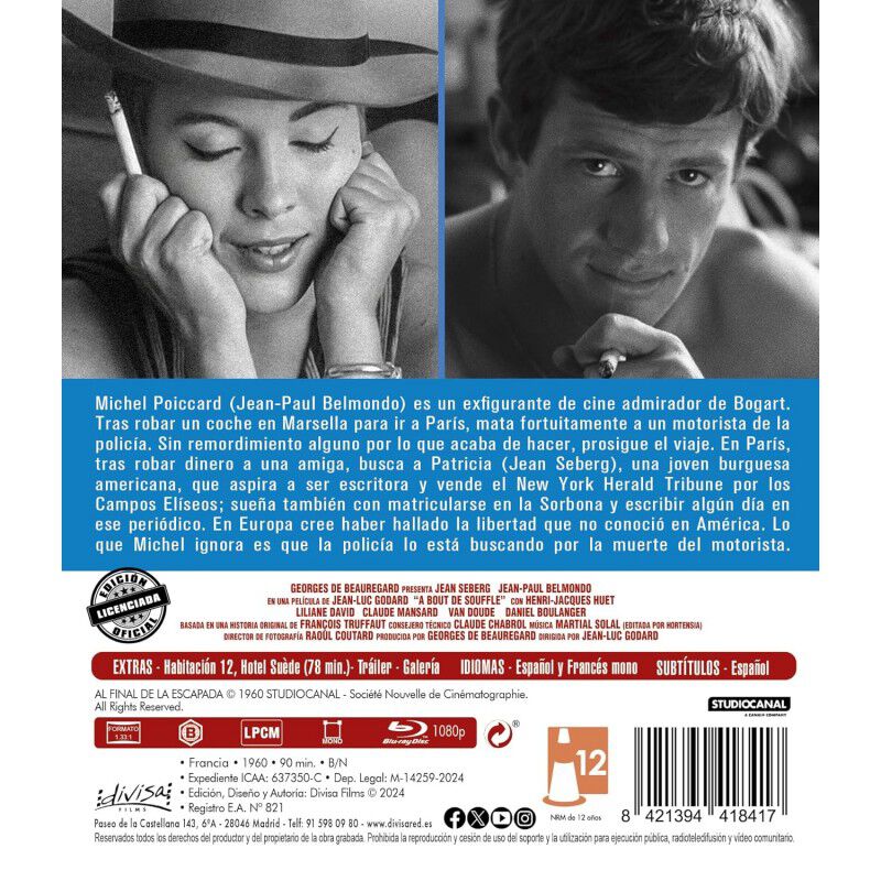 Al final de la Escapada [Blu-ray] (1960) &Agrave; bout... image number null