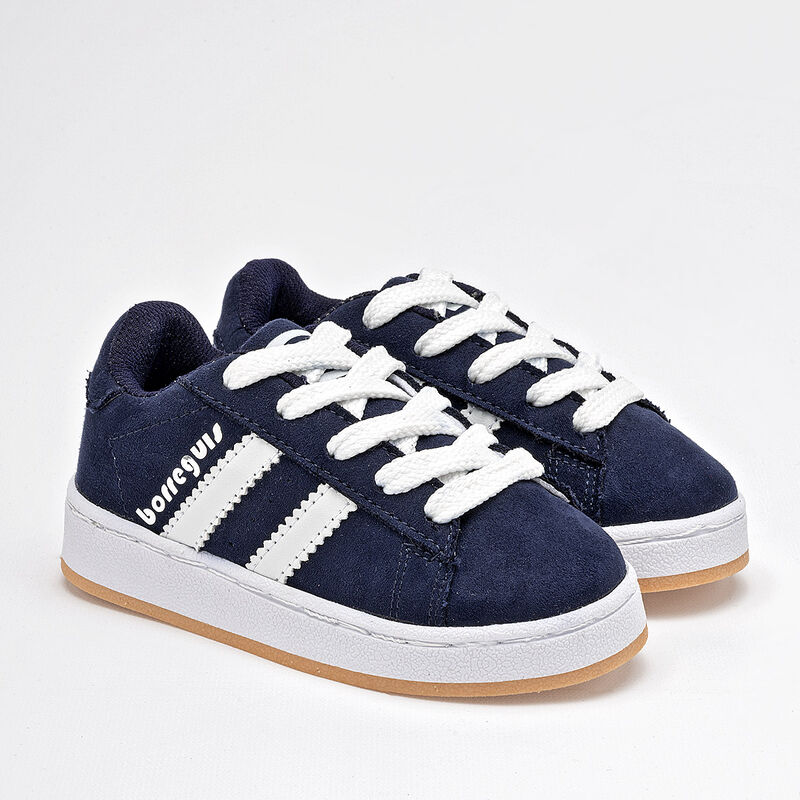 Borreguis Tenis urbano para ni&ntilde;o. Marino blanco image number null