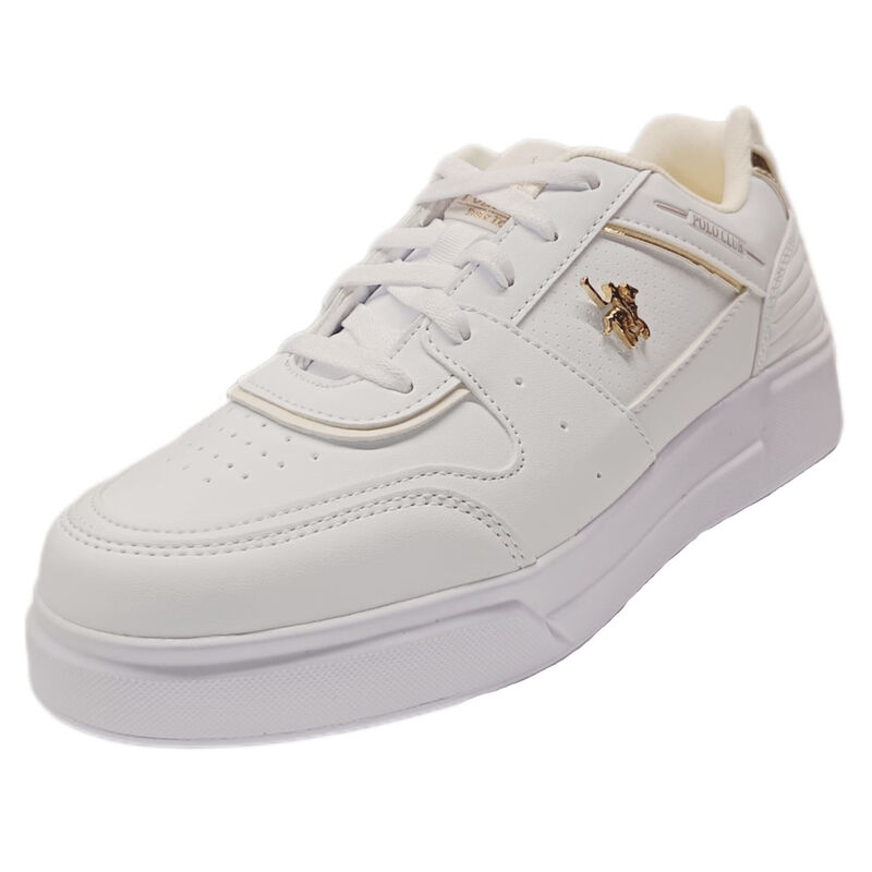 Tenis Mujer Casual V140 Blanco Con Detalles Dor... image number null