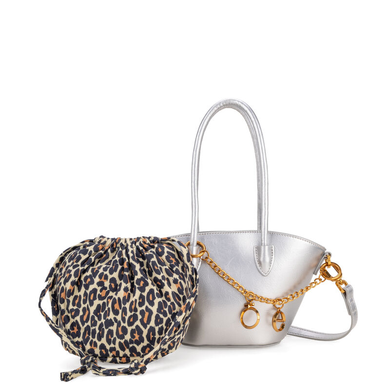 Bolsa Tote Chica Con Pouch Color Plata image number null