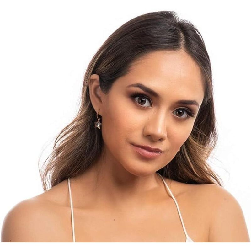 Aretes Arracadas Mujer Oro Rosa 18k Estrellas C... image number null