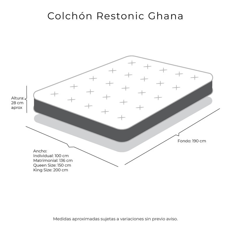 Colch&oacute;n King Size Ghana + Almohadas Royal Twin ... image number null