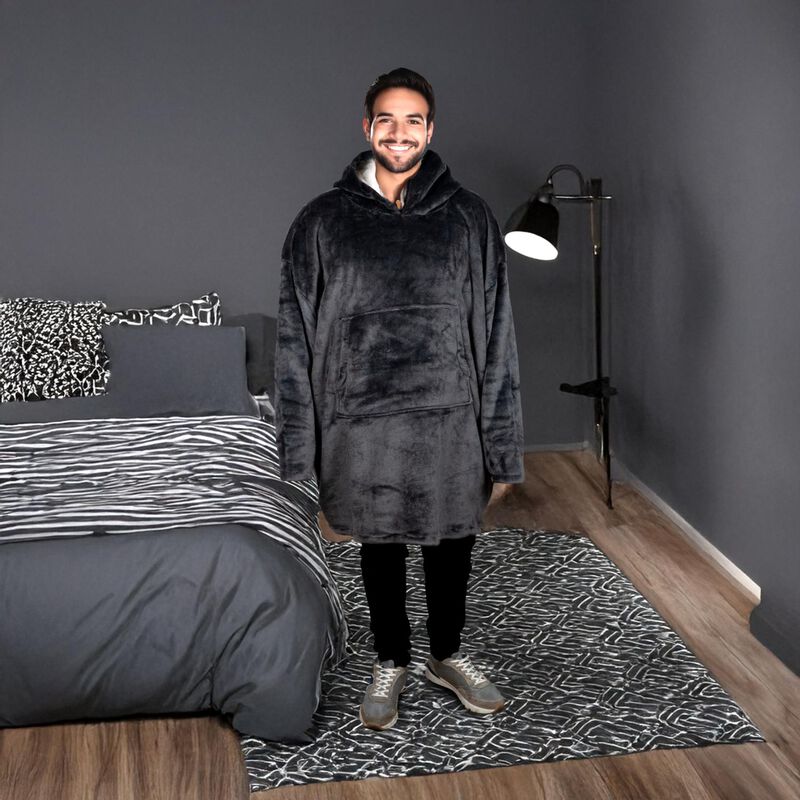 Pijama Adulto Unitalla Sudadera Cobija Gris Osc... image number null