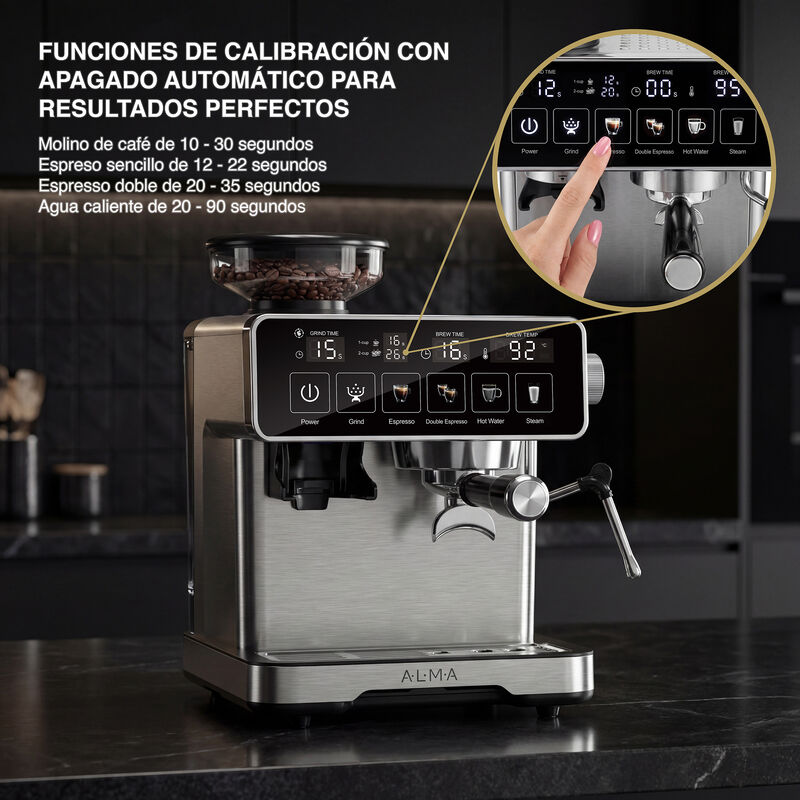 Cafetera Profesional 20Bares ALMA con Molino de... image number null