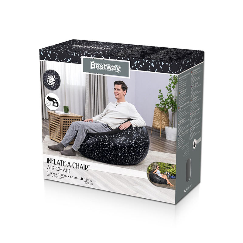 Sill&oacute;n inflable Puff Bestway negro aterciopelad... image number null