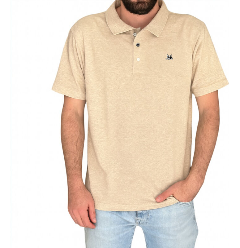 Playera polo de algod&oacute;n manga corta casual para... image number null