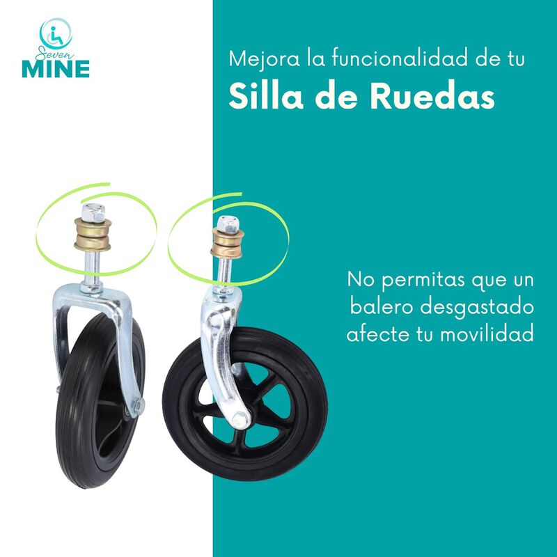Par Baleros Para Silla De Ruedas Llanta Delante... image number null