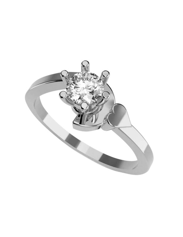 Anillo de Compromiso en Oro Blanco 14K con Circ... image number null