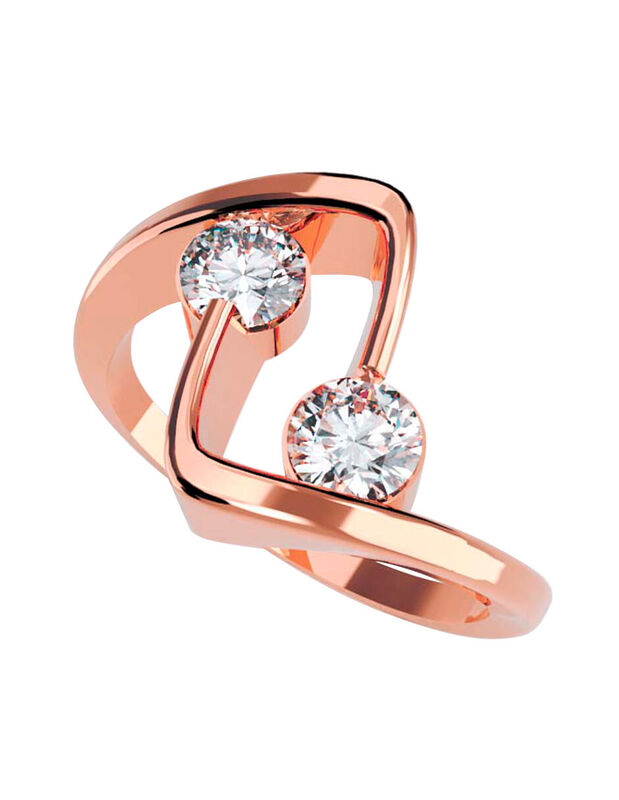 Anillo de Compromiso en Oro de 14K con Circonia... image number null