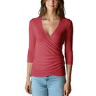 Blusa Mujer Manga 3 Cuartos Cuello V BL-1037 Rojo Comodidad y Estilo