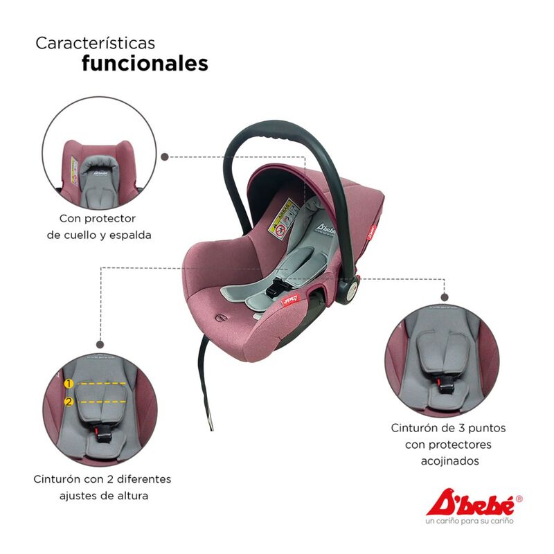 Autoasiento D'Beb&eacute; Mai Travel Rosa END image number null
