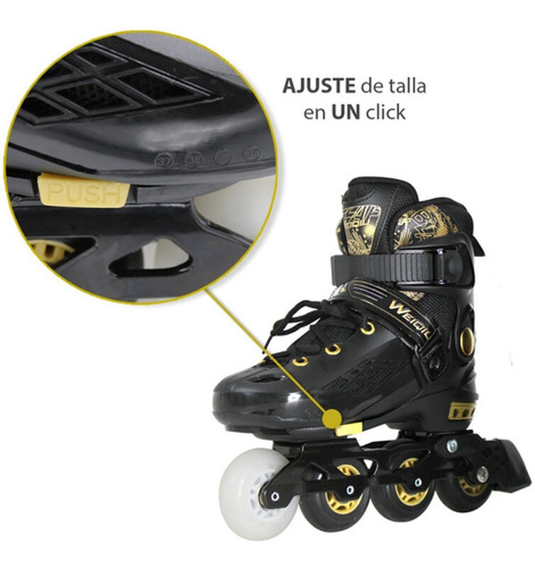 Patines Profesionales L&iacute;nea Luz Led Talla 18.5-... image number null