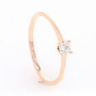 Solitario De Oro Rosa 14k Con 15pts De Diamante Corte Princesa - Fondp2-prr15 Talla 9
