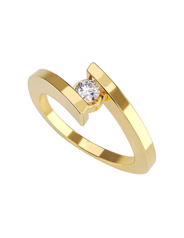 Anillo de Compromiso en Oro de 14K con Circonia... image number null