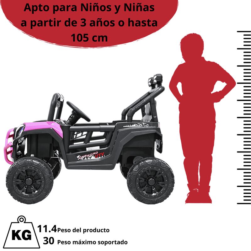 Montable El&eacute;ctrico Para Ni&ntilde;os 4x2 Luces Delante... image number null