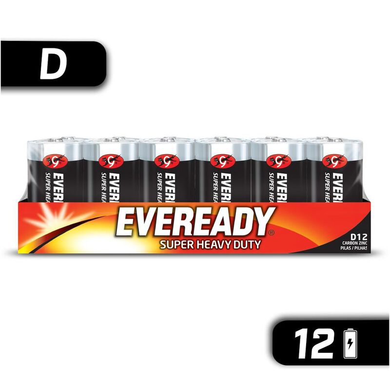 Pila Eveready Carb&oacute;n Zinc D Charola Con 12 1.5v... image number null