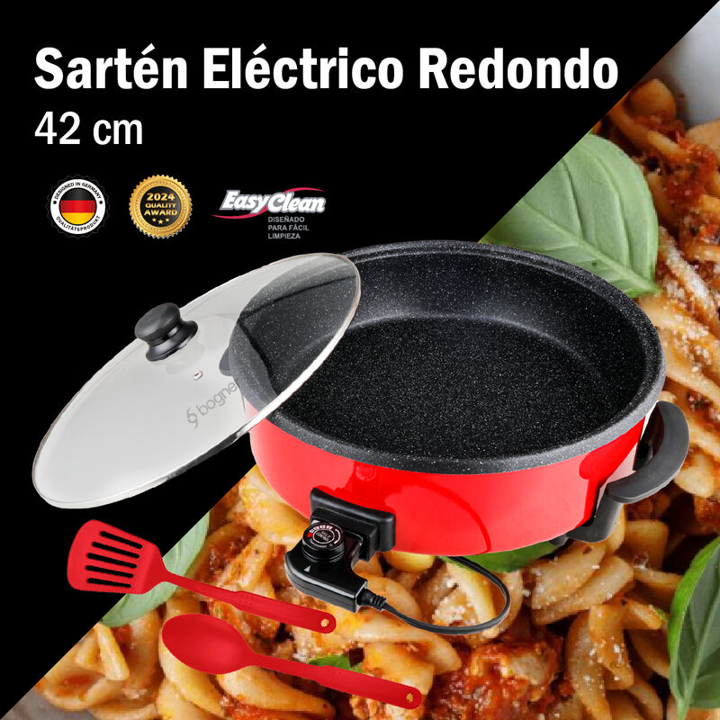 Sart&eacute;n El&eacute;ctrico Redondo Antiadherente C/tapa 7... image number null