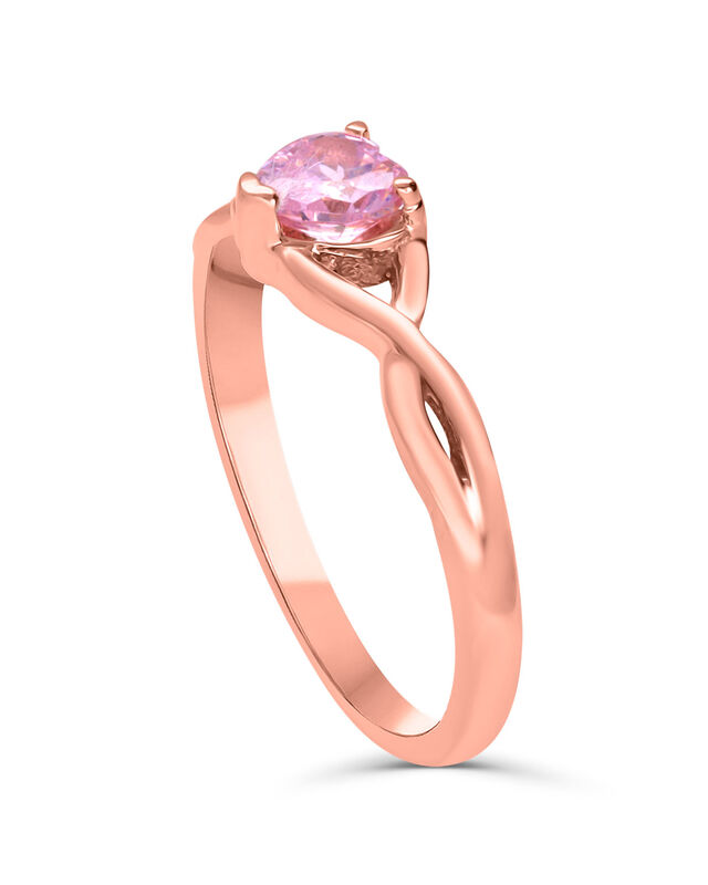 Anillo En Oro Rosa 14k Con Zirconia Coraz&oacute;n Ros... image number null