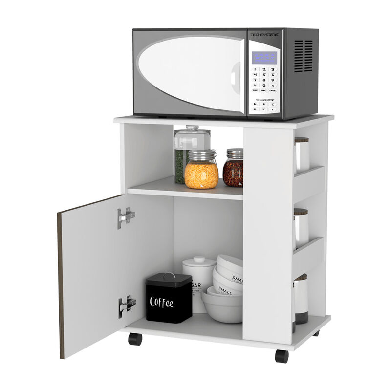 Alacena Tahara Nogal y Blanco Con Rodachinas Vi... image number null