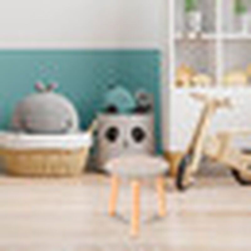 Banquito de Madera para Ni&ntilde;os- Redondo - Gris C... image number null