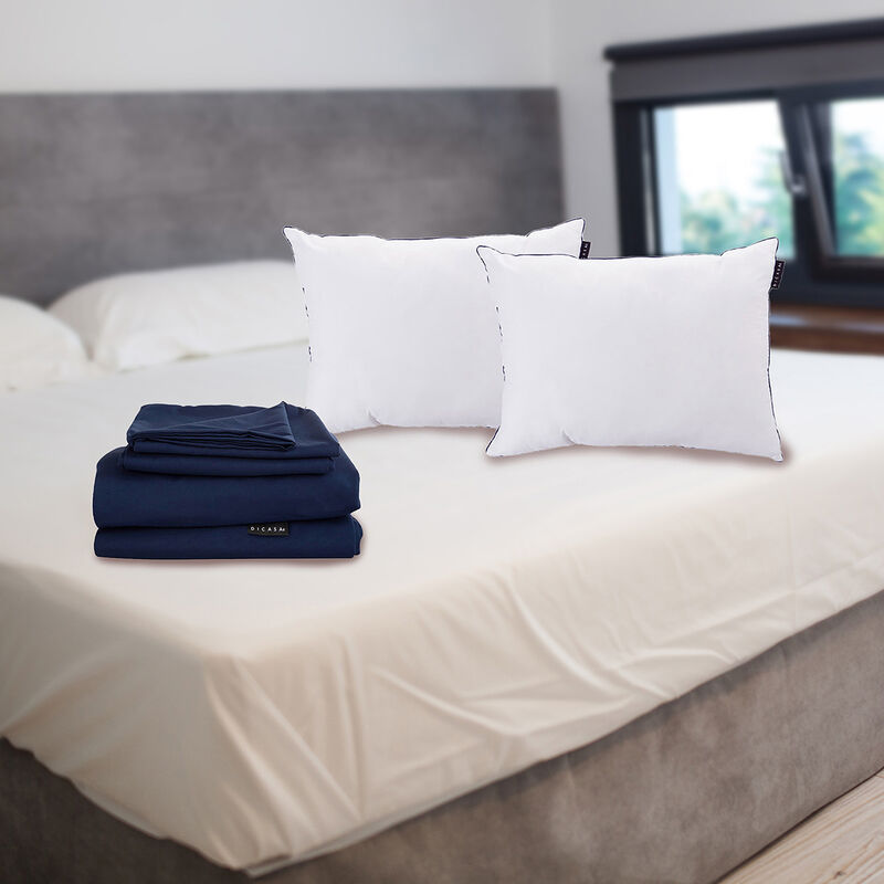 S&aacute;banas King Size Dicasa Softy Azul Marino + 2 ... image number null