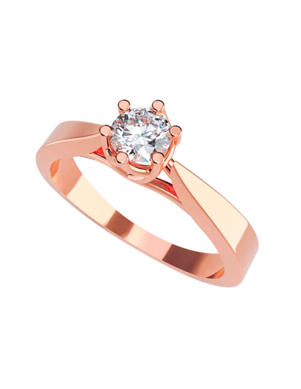 Anillo de Compromiso en Oro Rosa 10K con Circon... image number null