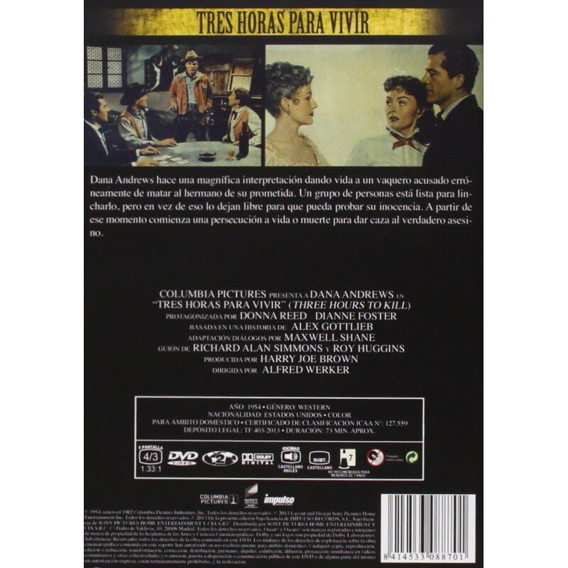 Tres Horas Para Vivir (dvd) 1954 Tres Horas Par... image number null