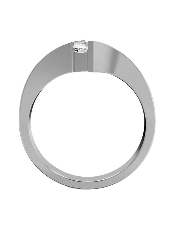 Anillo de Compromiso en Oro Blanco 10K con Circ... image number null