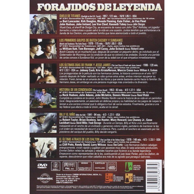 Pack Forajidos De Leyenda  [dvd] (1941,1953,195... image number null