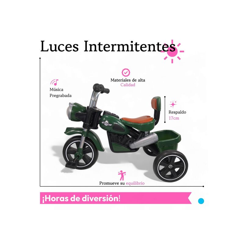 Triciclo Infantil Con Luces, Sonido Y Canastill... image number null