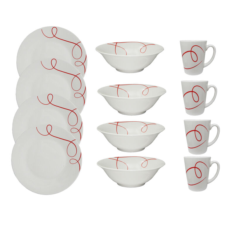 Vajilla de Cer&aacute;mica FOODE  12pzs Red Gale image number null