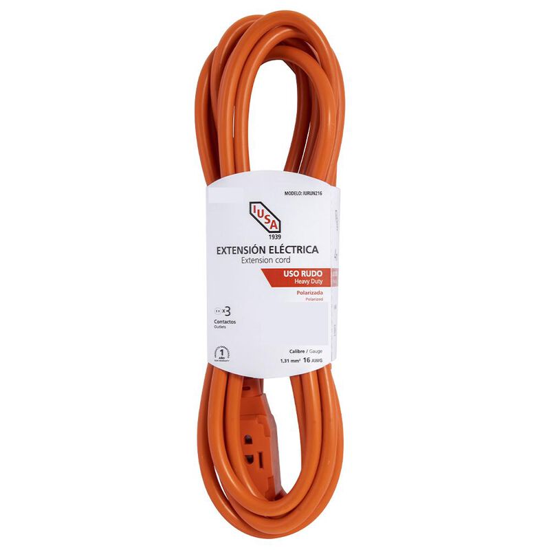 Extensi&oacute;n de Uso Rudo Naranja Clavija Recta 15m... image number null