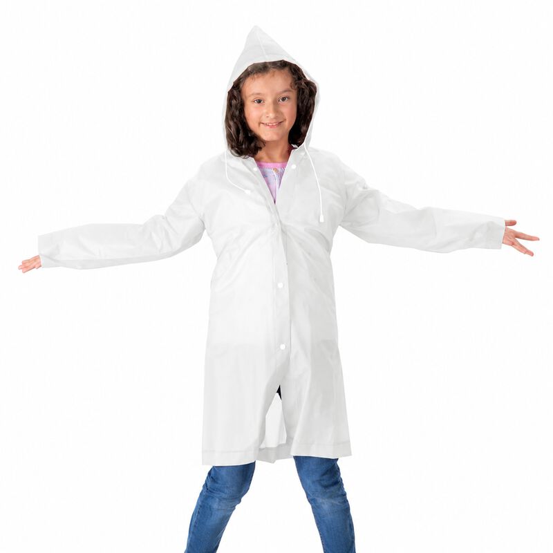 Impermeable Infantil Transparente Bot&oacute;n Uni Bla... image number null