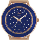 Reloj de Pulso V1969 color Azul/Dorado para Mujer
