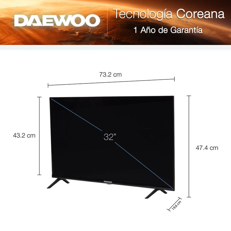 Daewoo Pantalla  32 Pulgadas Led Hd Linux Dolby... image number null