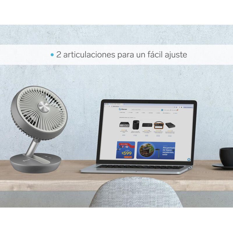 Ventilador plegable con bater&iacute;&shy;a recargable y r... image number null