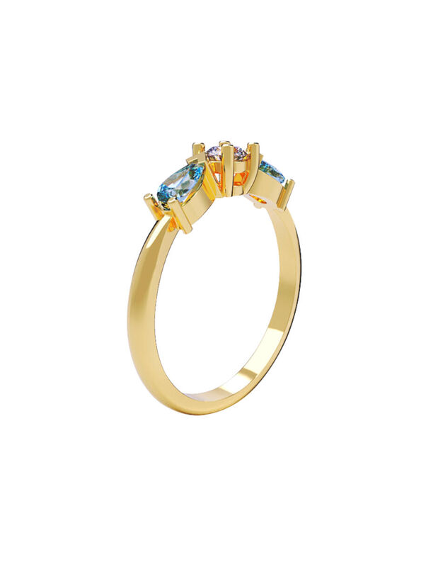 Anillo de Compromiso de 14K con Diamante de Lab... image number null