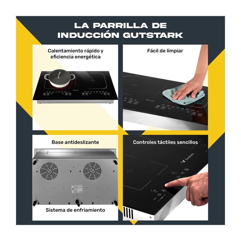 Parrilla Inducci&oacute;n El&eacute;ctrica 2 Zonas 270&deg; 2000w... image number null