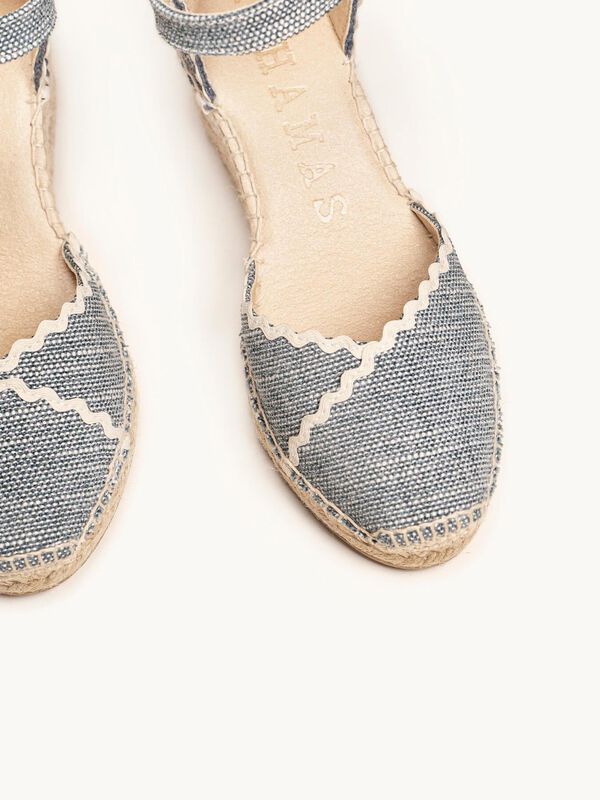 Jara Cu&ntilde;a Media Lino Jaspeado Azul Jeans image number null