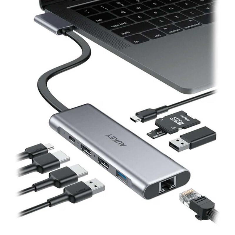 Cable HUB Adaptador AUKEY 9 en 2 para Macbook 2... image number null