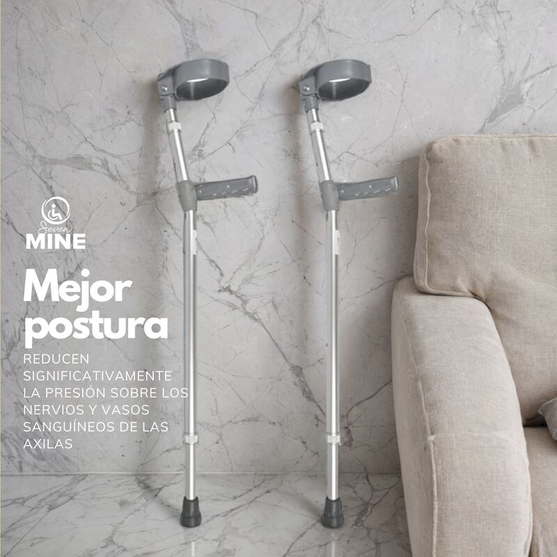 Par De Muletas Canadiense Ergon&oacute;micas Altura Aj... image number null