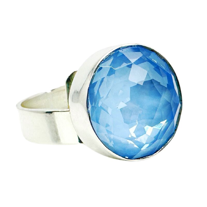 Anillo ajustable Roun stone sky ignite con plat... image number null