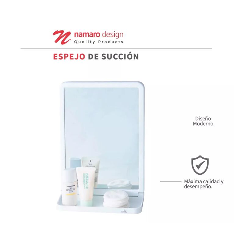 Espejo De Succi&oacute;n Para Ba&ntilde;o Namaro Design image number null