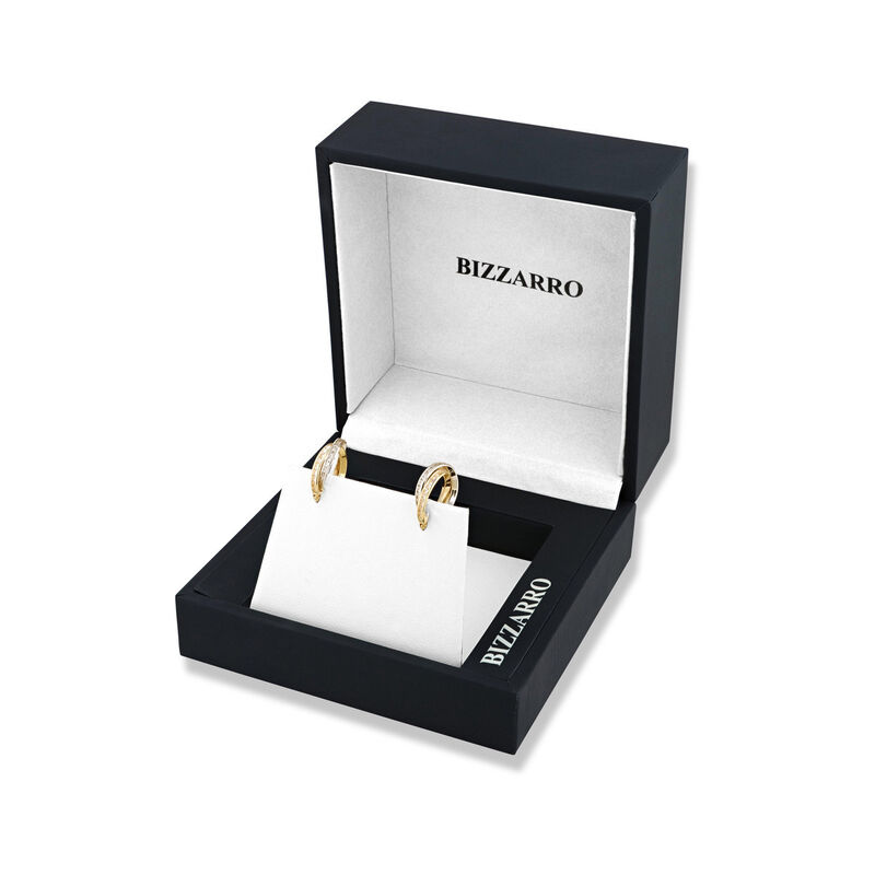 Arracadas Bicolor Oro 10k Con Zirconias 12mm | ... image number null