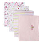 Manta De Franela Rn Spasilk Baby 4pz Mariposa Rosa