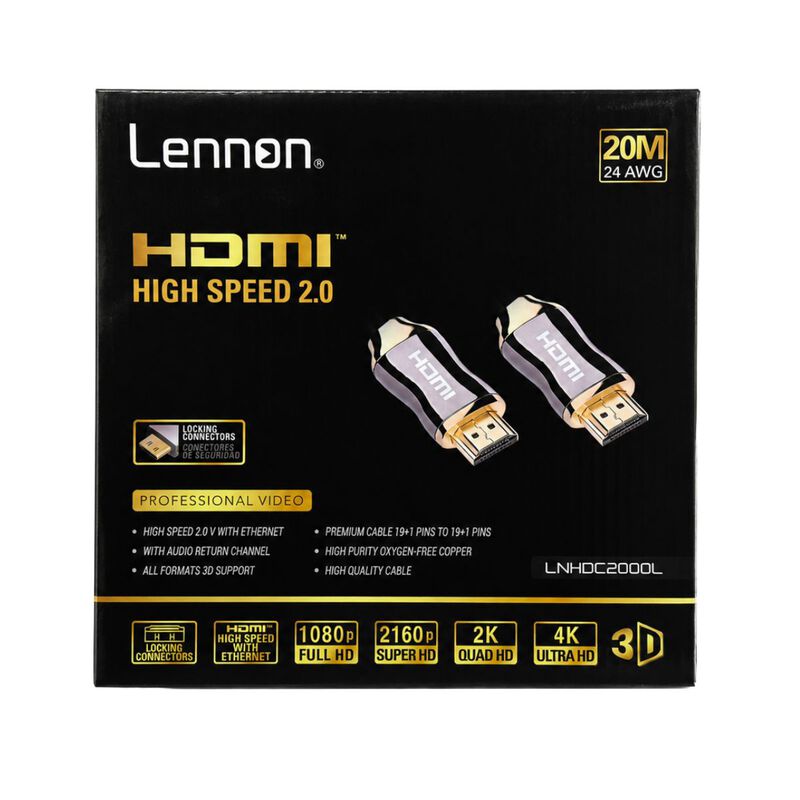 Cable Hdmi 2.0 Lennon Ln-hdc2000l Alta Velocida... image number null